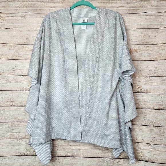 CAbi Sweaters - Cabi Women's Sweater Size M/L Gray White Open Front Circle Cardigan